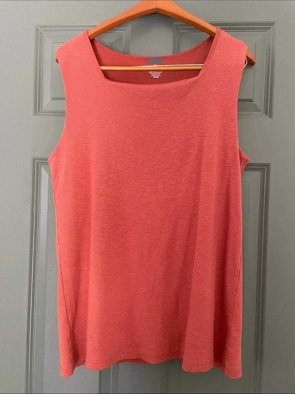 Ribbed Jersey Tank Bra Top Muted Pumpkin Orange